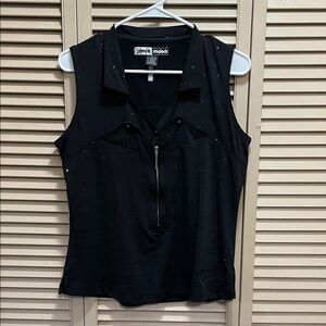 Jamie Sadock Black Sleeveless Blouse